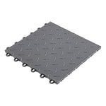 Speedway Tile Single Car Garage Floor Tile Mat / Pad (Black / Grey)-SPEEDCHKR200MTM-Garage Giant 