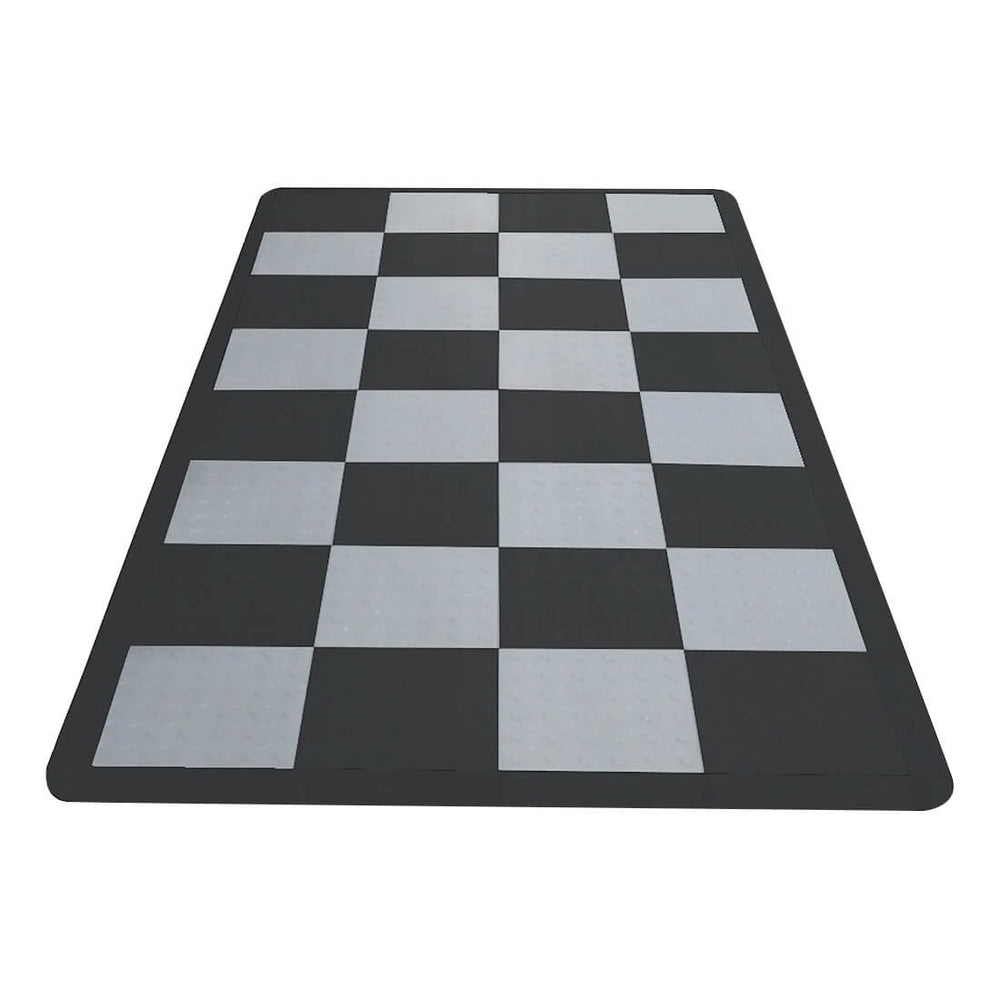 Speedway Tile Motorcycle Garage Floor Tile Mat / Pad (Black / Grey)-SPEEDCHKR200MTS-Garage Giant