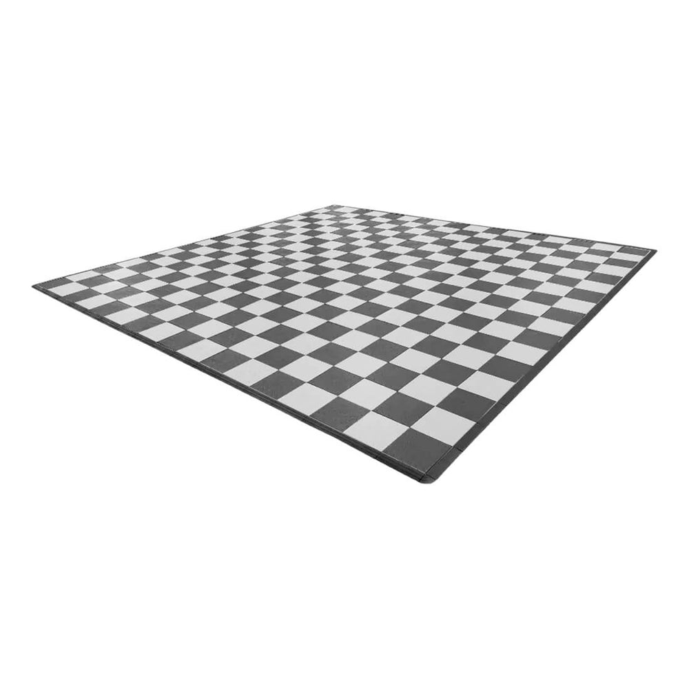 Speedway Tile Two Car Garage Floor Tile Mat / Pad (Grey / Silver / Black)-SPEEDCHKR204MTL-Garage Giant