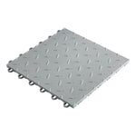 Speedway Tile Single Car Garage Floor Tile Mat / Pad (Grey / Silver / Black)-SPEEDCHKR204MTM-Garage Giant 