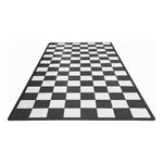 Speedway Tile Single Car Garage Floor Tile Mat / Pad (Black / White)-SPEEDCHKR600MTM-Garage Giant 