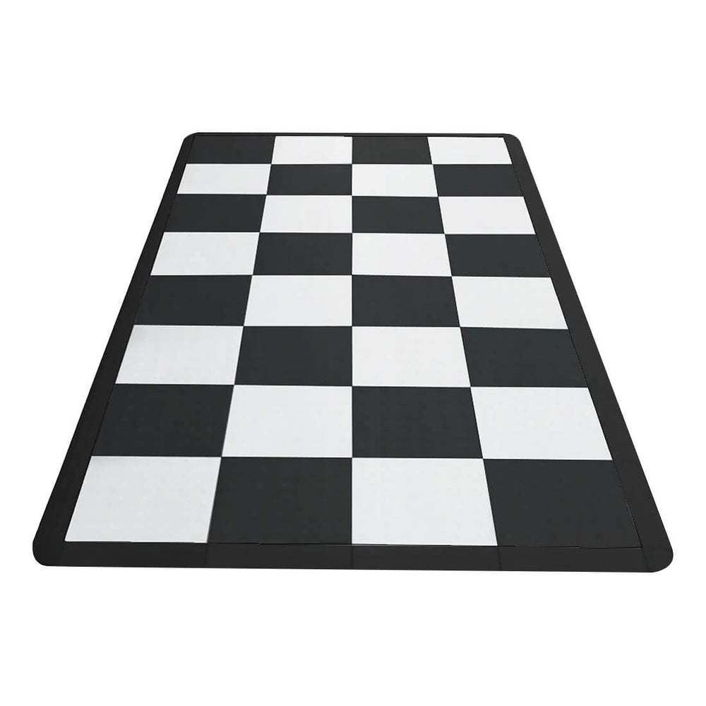 Speedway Tile Motorcycle Garage Floor Tile Mat / Pad (Black / White)-SPEEDCHKR600MTS-Garage Giant