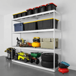SafeRacks 24" x 92" x 84" Heavy-Duty Garage Rack Shelving (White)-SR-249284RVT-W4L-Garage Giant 
