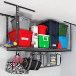 SafeRacks 2' x 6' Overhead Storage Rack with 24-45-Inch Drop (Hammertone)-SR-2x6-H-Pack-24-Garage Giant 