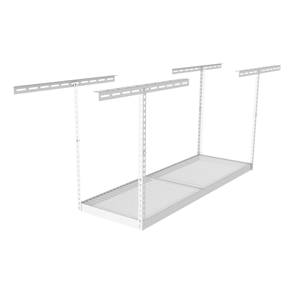 SafeRacks 2' x 6' Overhead Storage Rack with 24-45-Inch Drop (White)-SR-2x6-W-Pack-24-Garage Giant