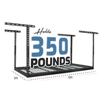 SafeRacks 3' x 6' Overhead Storage Rack with 24-45-Inch Drop (Hammertone)-SR-3x6-H-Pack-24-Garage Giant 