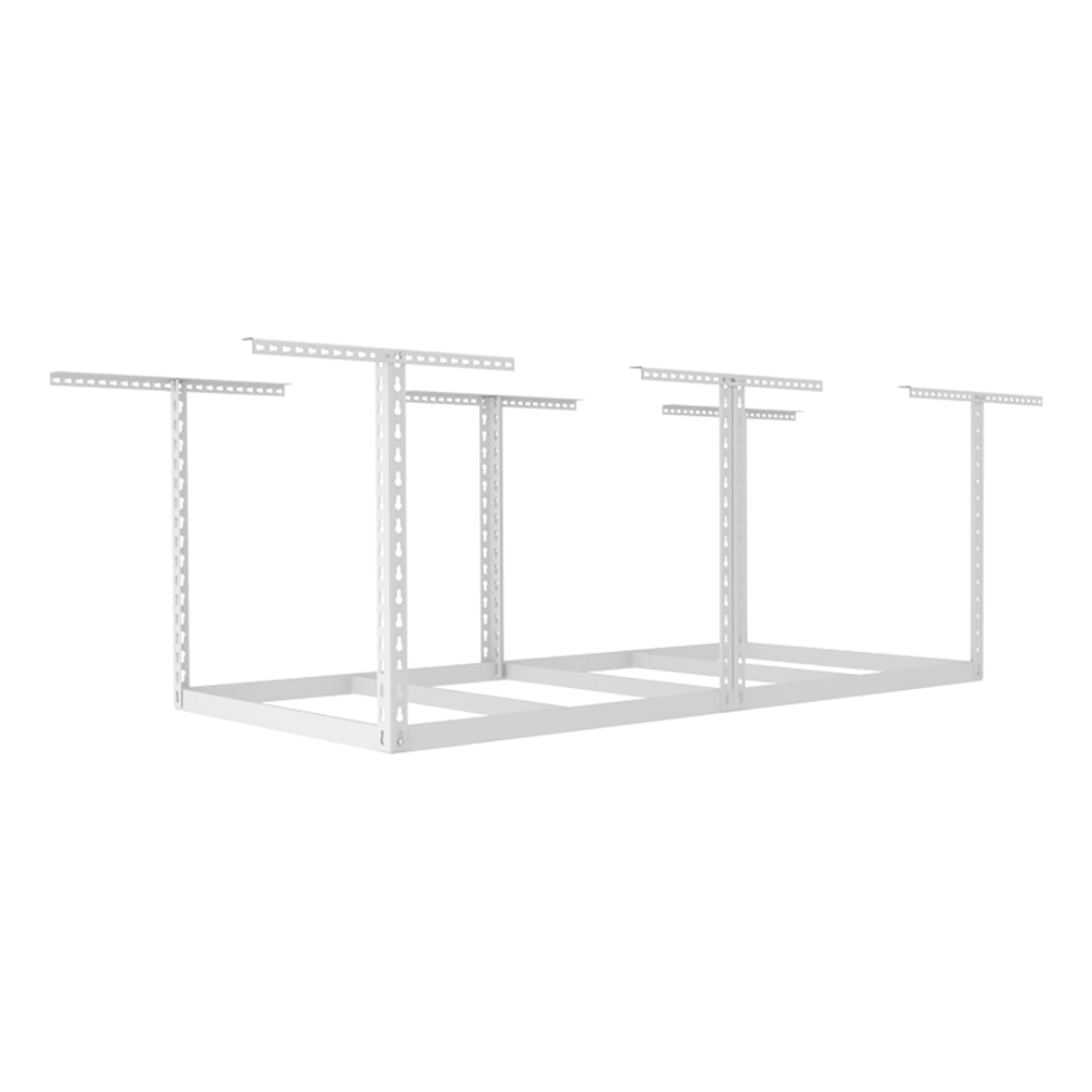 SafeRacks 4' x 8' Overhead Storage Rack Frame Kit with 24-45-Inch Drop (White)-SR-4X8WD-W-Pack-24-Garage Giant