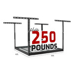 SafeRacks 4' x 4' Overhead Storage Rack with 24-45-Inch Drop (Hammertone)-SR-4x4-HRT-24-Garage Giant 
