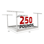 SafeRacks 4' x 4' Overhead Storage Rack with 24-45-Inch Drop (White)-SR-4x4-WRT-24-Garage Giant 