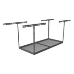 SafeRacks 4' x 6' Overhead Storage Rack with 24-45-Inch Drop (Hammertone)-SR-4x6-H-Pack-24-Garage Giant 