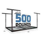 SafeRacks 4' x 6' Overhead Storage Rack with 24-45-Inch Drop (Hammertone)-SR-4x6-H-Pack-24-Garage Giant 