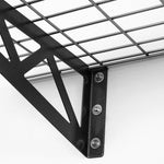 SafeRacks 18" x 48" Wall Mounted Garage Shelves with Hooks (Hammertone)-SR-WS1-18x48-H-Garage Giant 
