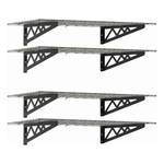 SafeRacks 24" x 48" Wall Mounted Garage Shelving with Hooks (Hammertone)-SR-WS1-24x48-H-Combo-Garage Giant 