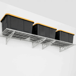 SafeRacks 24" x 48" Wall Mounted Garage Shelves with Hooks (White)-SR-WS1-24x48-W-Garage Giant 