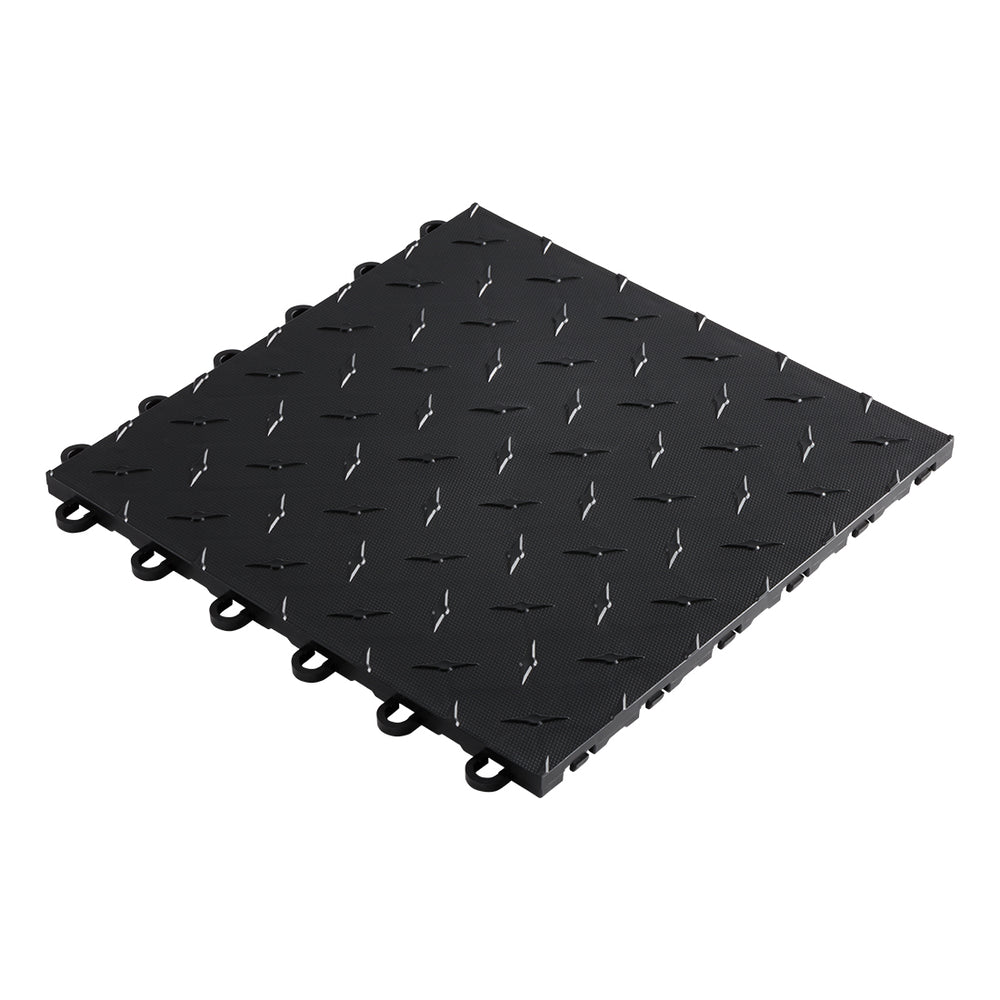 Speedway Tile 12 x 12-Inch Black Garage Floor Tile (50 Pack)-SPEED-DMD-JB-50-Garage Giant