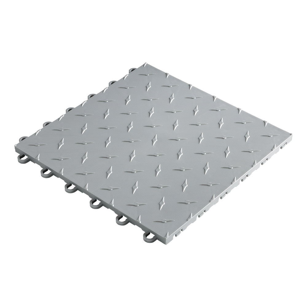 Speedway Tile 12 x 12-Inch Silver Garage Floor Tile (10 Pack)-SPEED-DMD-PS-10-Garage Giant