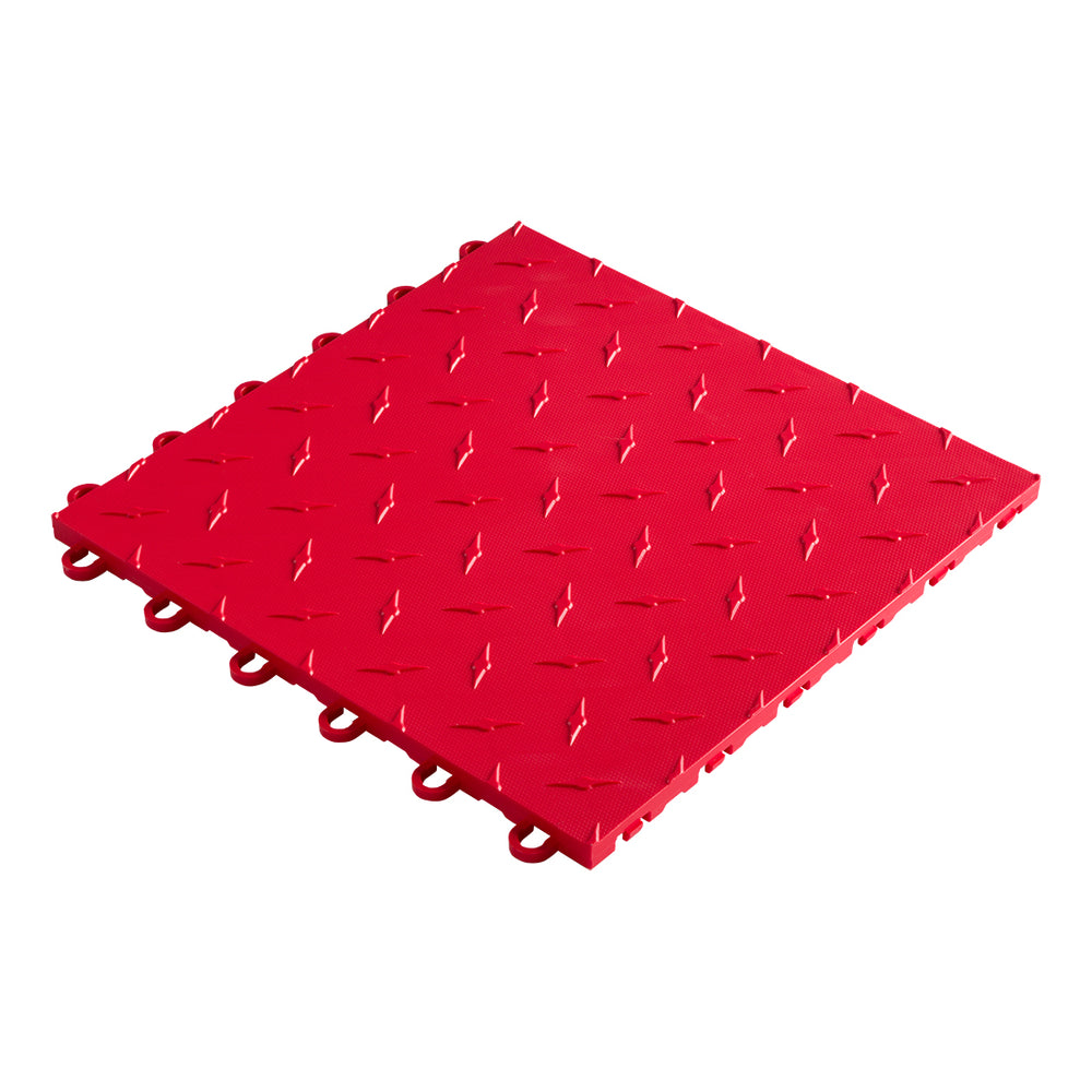 Speedway Tile 12 x 12-Inch Red Garage Floor Tile (50 Pack)-SPEED-DMD-RR-50-Garage Giant