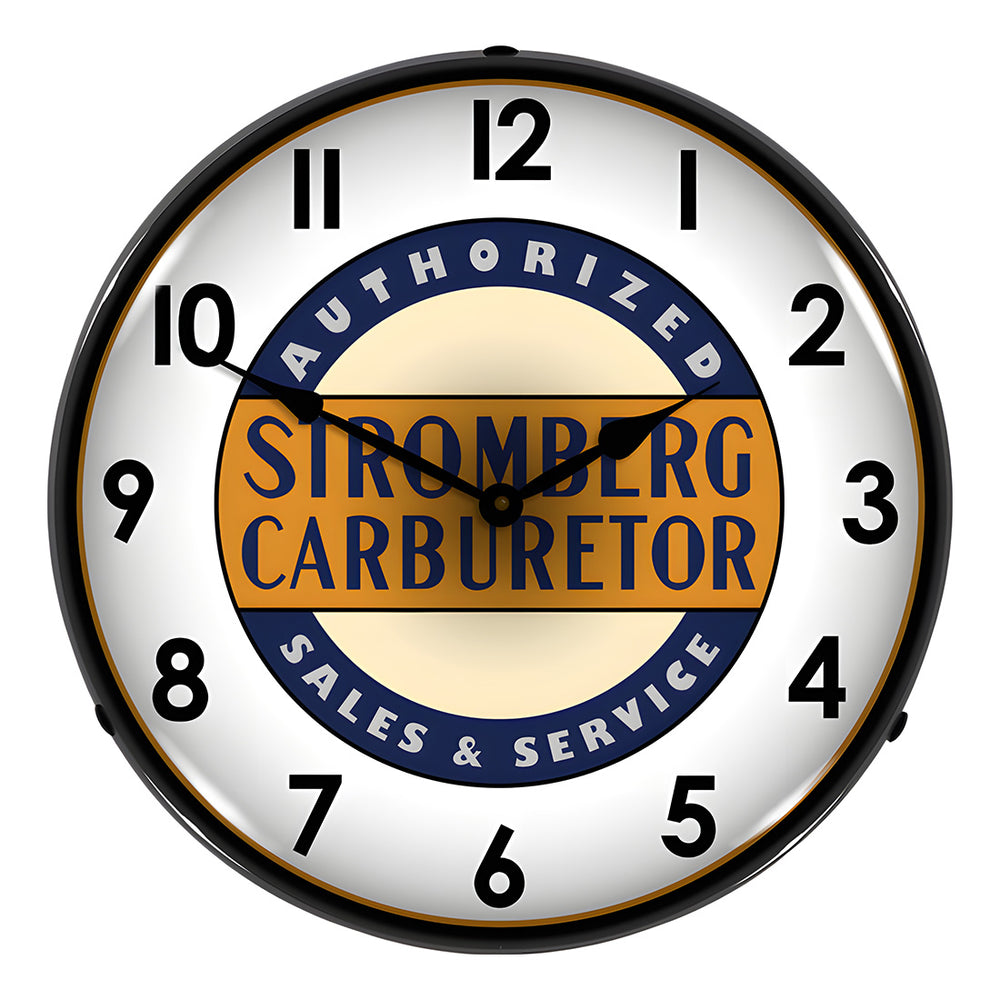 Collectable Sign and Clock Stromberg Service Backlit Wall Clock-STROM1103307-Garage Giant