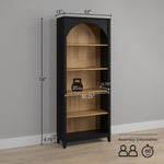 Prepac Ark Bookcase, Black Oak And Natural Oak-TOSBR-2601-1-Garage Giant 