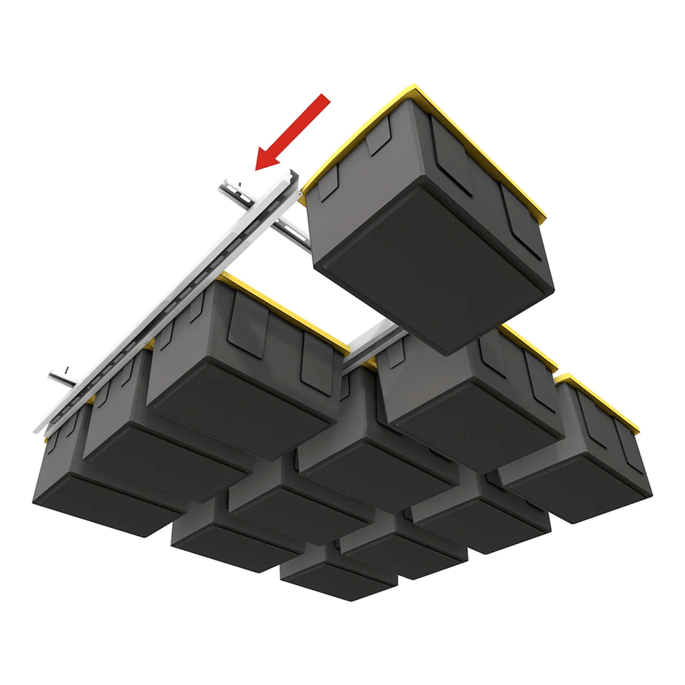 E-Z Garage Storage Tote Slide Pro Overhead Bin Storage Rack (Adjustable) | Garage Giant