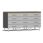 Ulti-MATE Garage 4-Piece Workstation Set with Bamboo Worktop in Stardust Silver Metallic | Garage Giant 