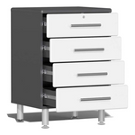 Ulti-MATE Garage 4-Piece Workstation Set with Bamboo Worktop in Starfire White Metallic 