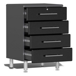 Ulti-MATE Garage 5-Piece Cabinet System with Bamboo Worktop in Midnight Black Metallic-UG20052B-Garage Giant 
