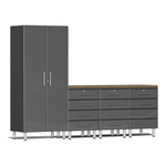 Ulti-MATE Garage 5-Piece Cabinet System with Bamboo Worktop in Graphite Grey Metallic-UG20052G-Garage Giant 