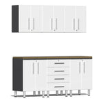 Ulti-MATE Garage 7-Piece Garage Cabinet Kit with Bamboo Worktop in Starfire White Metallic-UG20072W-Garage Giant 