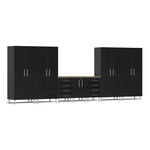 Ulti-MATE Garage 8-Piece Garage Cabinet System with Bamboo Worktop in Midnight Black Metallic | Garage Giant 