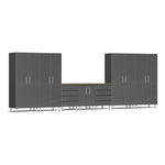 Ulti-MATE Garage 8-Piece Garage Cabinet System with Bamboo Worktop in Graphite Grey Metallic | Garage Giant 