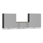 Ulti-MATE Garage 8-Piece Garage Cabinet System with Bamboo Worktop in Stardust Silver Metallic | Garage Giant 