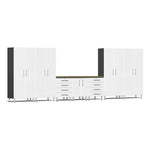 Ulti-MATE Garage 8-Piece Garage Cabinet System with Bamboo Worktop in Starfire White Metallic | Garage Giant 