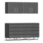 Ulti-MATE Garage Workbench With Drawers, 6-Piece With Extra-Wide Garage Wall Cabinets-UG20262G-Graphite Grey-Garage Giant 