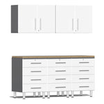 Ulti-MATE Garage Workbench With Drawers, 6-Piece With Extra-Wide Garage Wall Cabinets-UG20262W-Starfire White-Garage Giant 