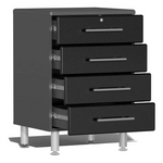 Ulti-MATE Garage 7-Piece Garage Cabinet System with Bamboo Worktop in Midnight Black Metallic 