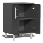 Ulti-MATE Garage 7-Piece Garage Cabinet System with Bamboo Worktop in Midnight Black Metallic 