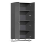 Ulti-MATE Garage 7-Piece Garage Cabinet System with Bamboo Worktop in Graphite Grey Metallic 