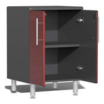 Ulti-MATE Garage 7-Piece Garage Cabinet System with Bamboo Worktop in Ruby Red Metallic 