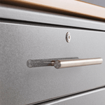 Ulti-MATE Garage 7-Piece Garage Cabinet System with Bamboo Worktop in Stardust Silver Metallic 