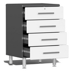Ulti-MATE Garage 7-Piece Garage Cabinet System with Bamboo Worktop in Starfire White Metallic 