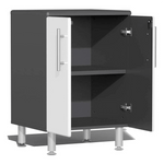 Ulti-MATE Garage 7-Piece Garage Cabinet System with Bamboo Worktop in Starfire White Metallic 