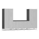 Ulti-MATE Garage 6-Piece Garage Cabinet Set with Channeled Worktop in Stardust Silver Metallic | Garage Giant 