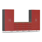 Ulti-MATE Garage Workbench With Drawers, 6-Piece With 3X 4-Drawer Base Cabinets-UG20462R-Ruby Red-Garage Giant 