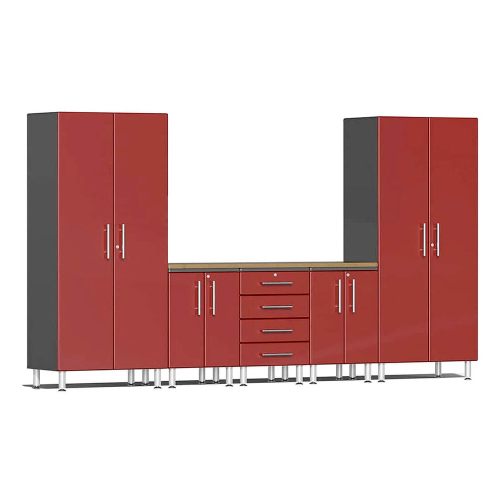 Ulti-MATE Garage Cabinets 6-Piece Set With 2X Base Cabinets And 1X 4-Drawer Base Cabinet-UG20562R-Ruby Red-Garage Giant