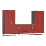 Ulti-MATE Garage Cabinets 6-Piece Set With 2X Base Cabinets And 1X 4-Drawer Base Cabinet-UG20562R-Ruby Red-Garage Giant 