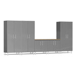 Ulti-MATE Garage Cabinets 6-Piece Set With 3X Tall Cabinets And 2X Extra-Wide Base Cabinets-UG20662G-Graphite Grey-Garage Giant 
