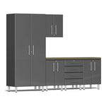 Ulti-MATE Garage 6-Piece Garage Cabinet Kit with Bamboo Worktop in Graphite Grey Metallic-UG20862G-Garage Giant 