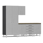 Ulti-MATE Garage 6-Piece Garage Cabinet Kit with Bamboo Worktop in Stardust Silver Metallic-UG20862S-Garage Giant 