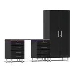 Ulti-MATE Garage 4-Piece Cabinet System with Bamboo Worktop in Midnight Black Metallic | UG20942B 
